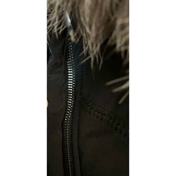 Conzia Rocca Fox Fur Trimmed Puffer Women’s Jacket Black Size US 4 IT 40 - Picture 4 of 13